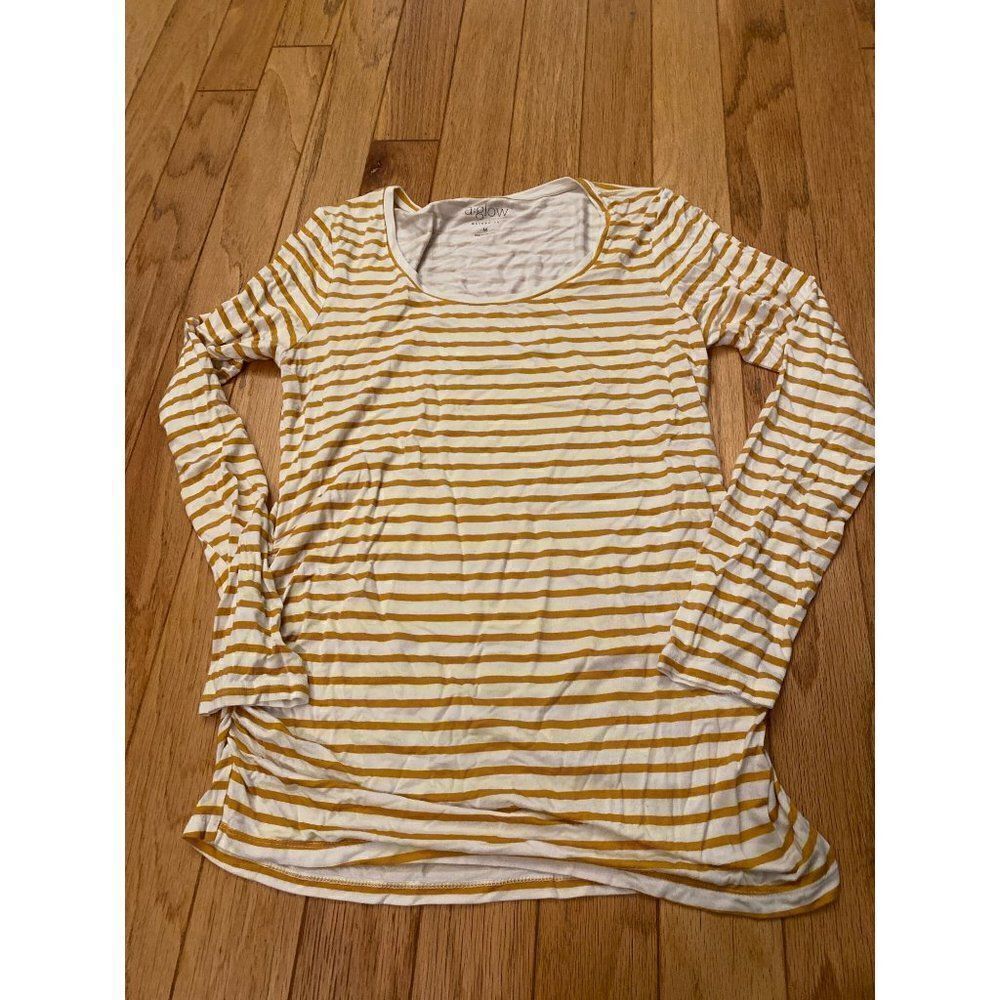 A
Glow, women's maternity casual striped long sleeve shirt size medium
